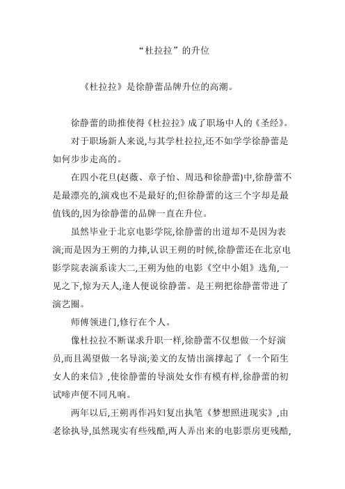 “杜拉拉”的升位