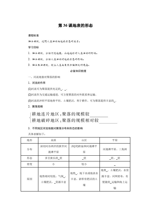 2025届高中地理复习第36课地表的形态