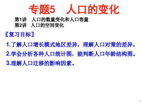 人教版高三地理一轮复习课件：人口数量变化与容量(共63张ppt)