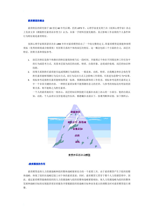 素质模型的概念