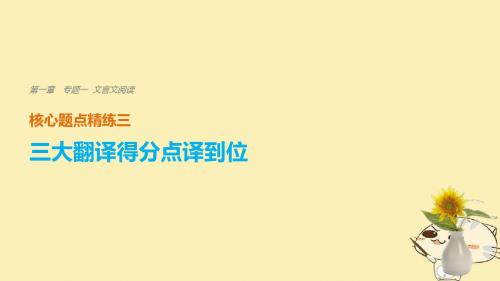 江苏高考语文复习专题一文言文阅读精练三三大翻译得分点译到位一关键实词译到位课件