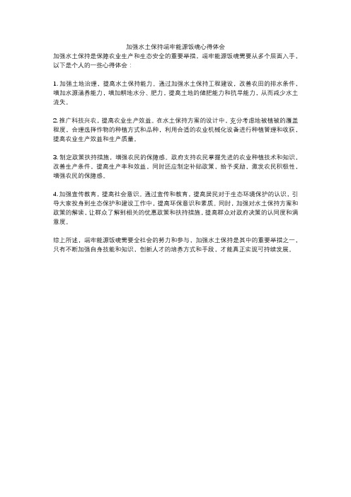 加强水土保持端牢能源饭碗心得体会
