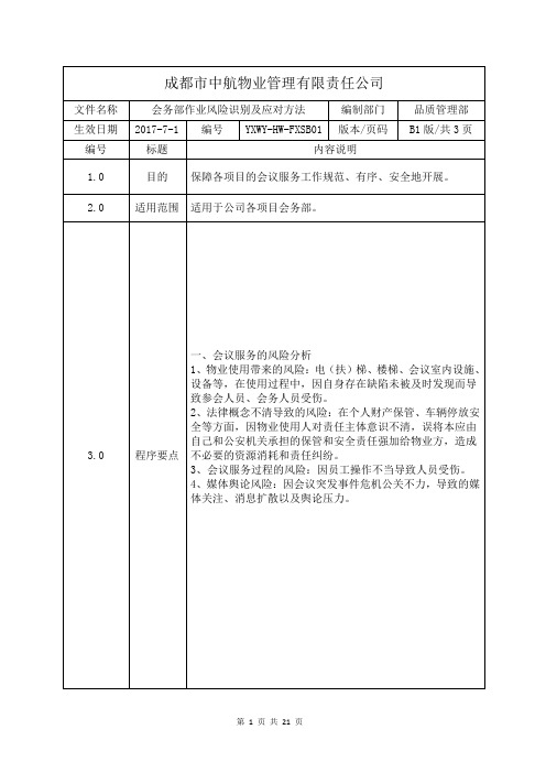 会议服务管理体系文件(修改)