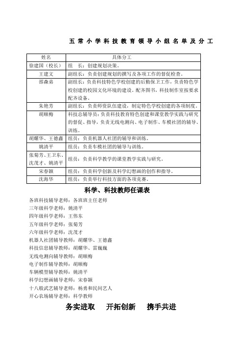 创科技特色学校各类制度,规划doc