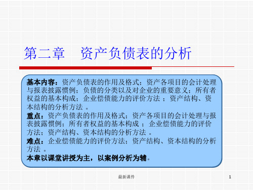 财务报表分析课件第二章资产负债表(王德发)