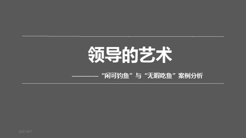 闲可钓鱼和无暇吃鱼案例分析