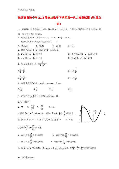 【配套K12】2018届高三数学下学期第一次大检测试题理重点班