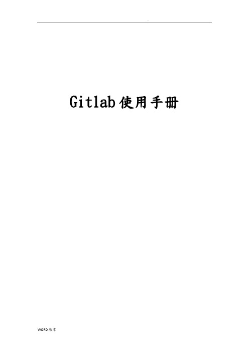 Gitlab使用手册范本