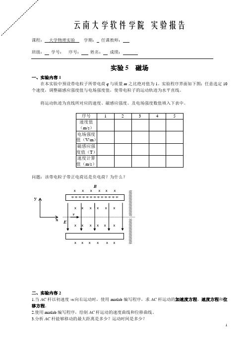 大学物理实验5  磁场