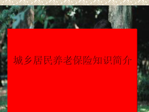 城乡居民养老保险管理知识及业务管理简介