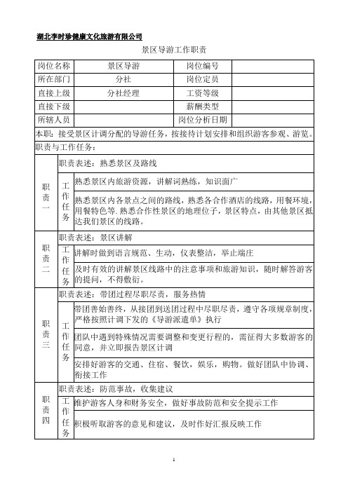 景区导游工作职责及流程