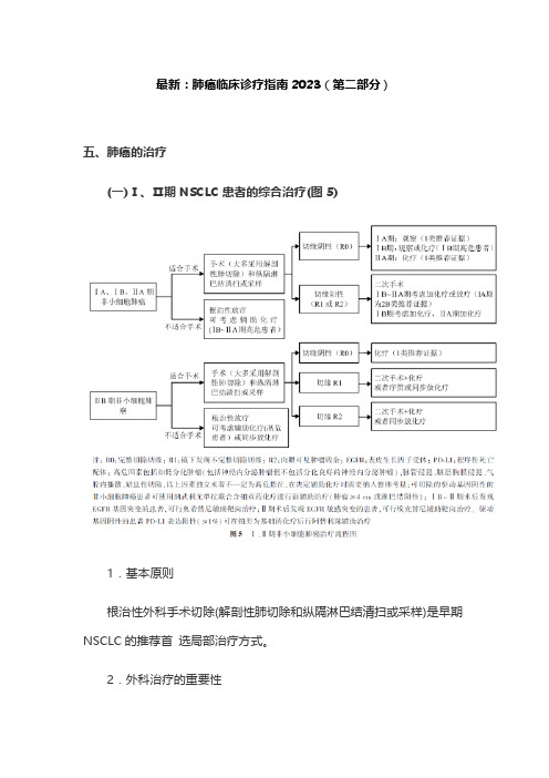 最新：肺癌临床诊疗指南2023(第二部分)