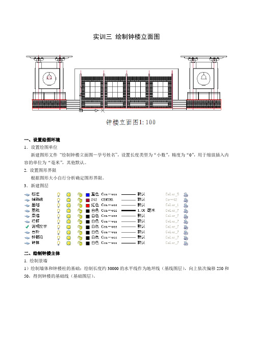 用autoCad绘制钟楼立面图