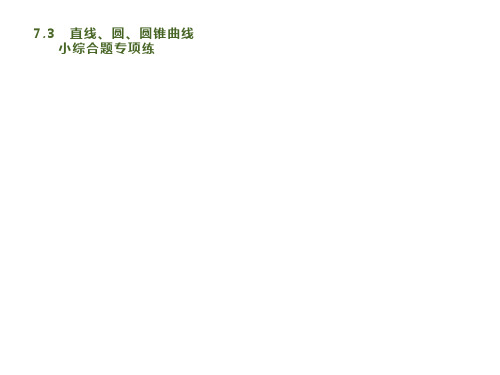 2020版高考数学大二轮专题突破文科通用版课件：7.3 直线、圆、圆锥曲线小综合题专项练 