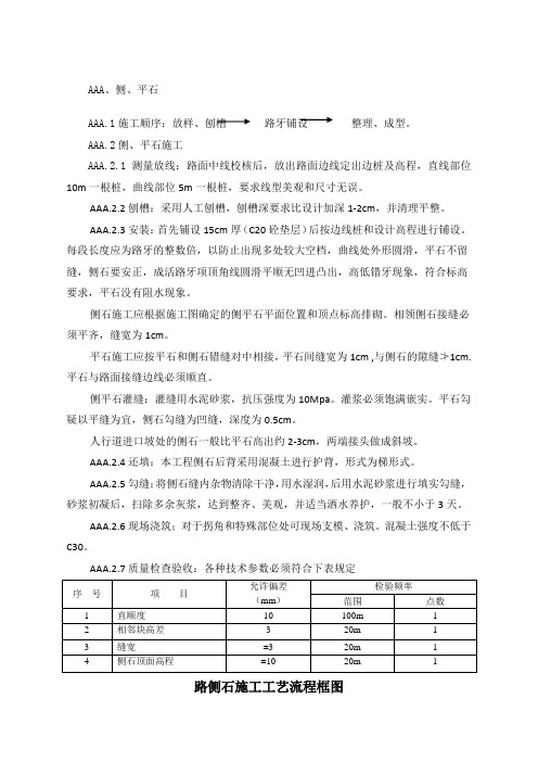 侧石树池人行道施工工艺