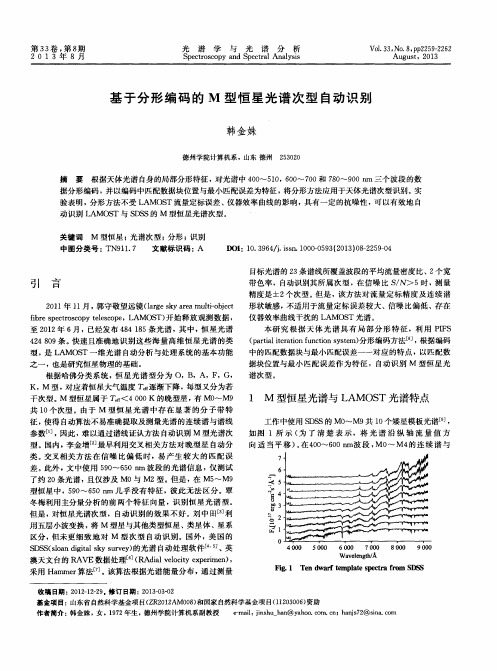 基于分形编码的M型恒星光谱次型自动识别