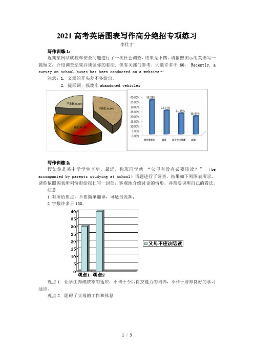 2021高考英语图表写作高分绝招专项练习