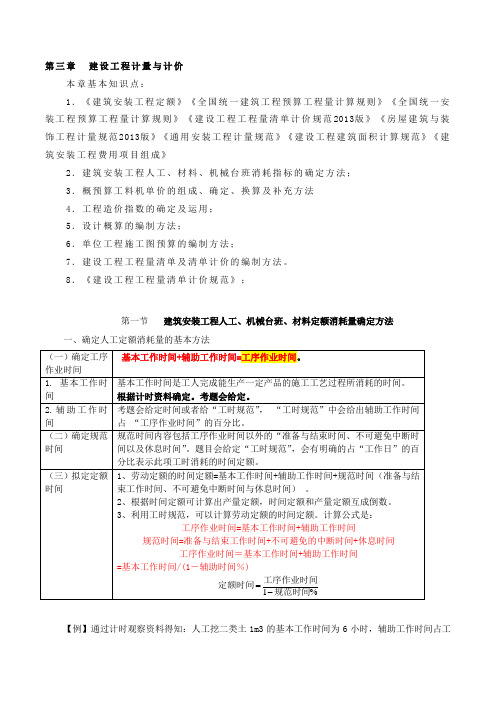 造价工程师案例-精讲-第三章:建设工程计量计价-第一节:建安工程人工、机械台班、材料定额消耗量确定方