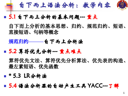 第5章 语法分析(2)自下而上分析