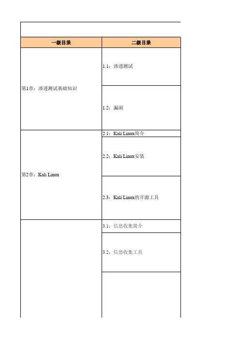 《渗透测试技术》章节教学内容大纲