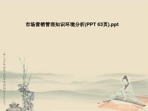 市场营销管理知识环境分析(PPT 63页)