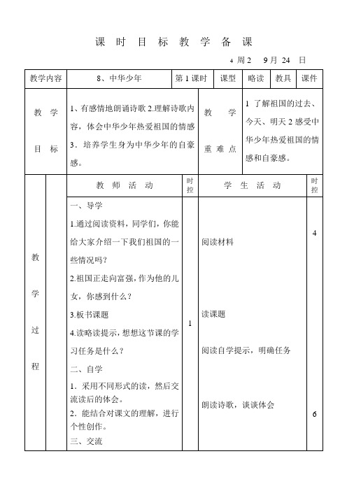 小学六年级语文《中华少年》课件