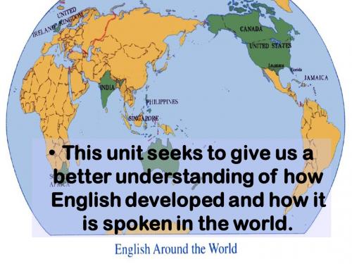 2013高一英语精品课件：Unit2 English around the world(新人教版必修1)