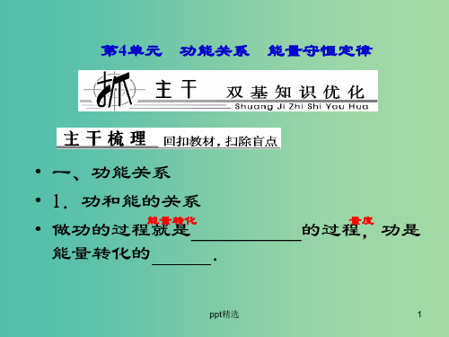 高中物理 第4单元 功能关系 能量守恒定律课件 新人教版必修2