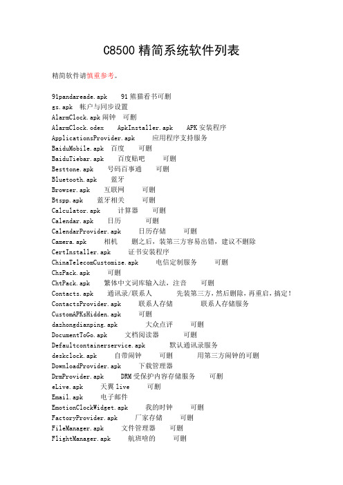 华为C8500 可删除程序