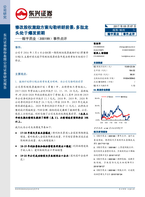 翰宇药业：多肽龙头处于爆发前期 推荐评级