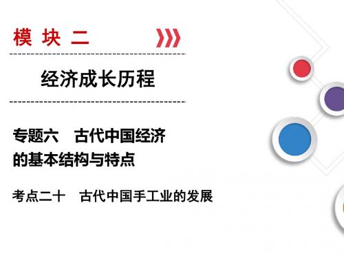 2019人民版高考历史总复习考点20 古代中国手工业的发展(优秀版)