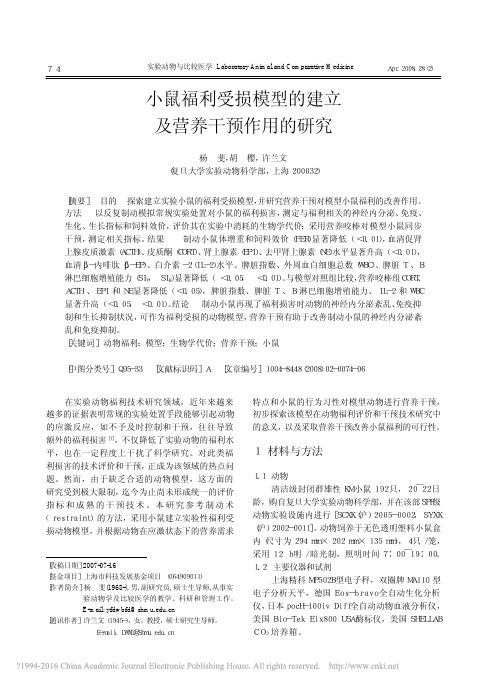 66.小鼠福利受损模型的建立及营养干预作用的研究_杨斐