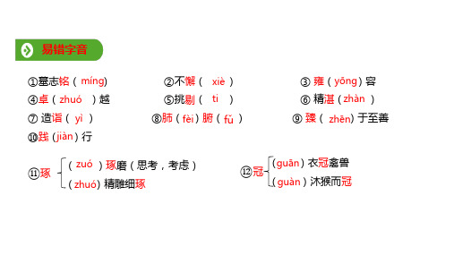 人教版(新教材)高中语文必修1教学课件：第二单元 第5课 基础知识梳理 (共10张PPT)