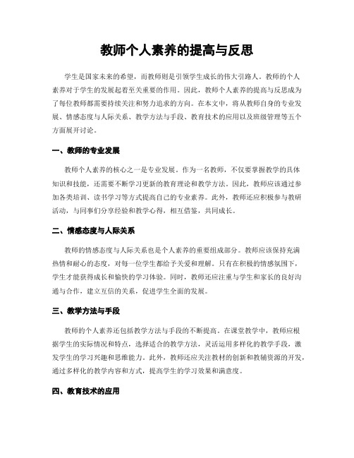 教师个人素养的提高与反思