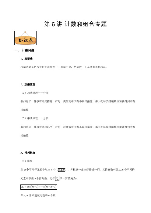 2023年名校真题精讲共讲第讲计数与组合专题学生版