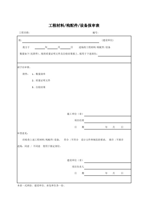 进场材料双方联合验收模板