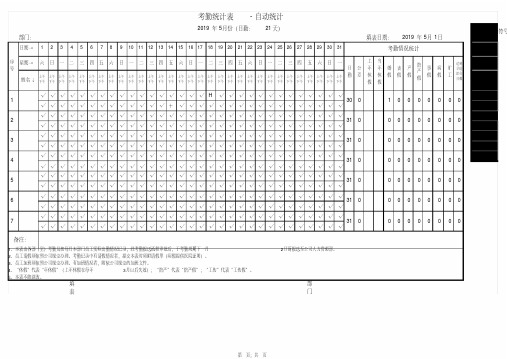 考勤统计表-全自动统计