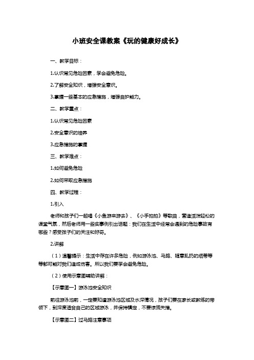 小班安全课教案《玩的健康好成长》