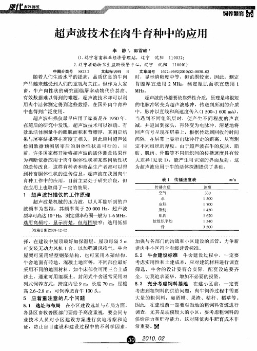 超声波技术在肉牛育种中的应用