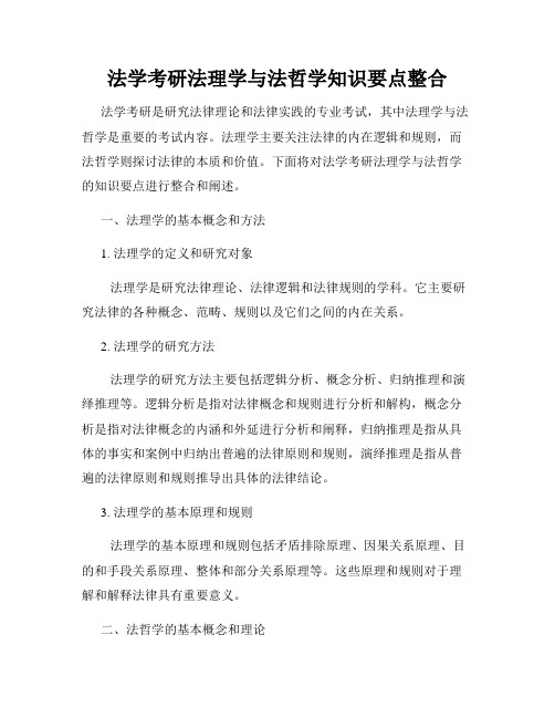 法学考研法理学与法哲学知识要点整合