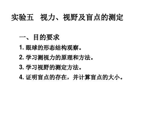 实验五   视力、视野及盲点的测定