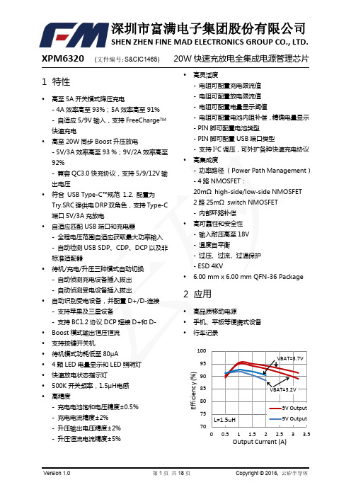 XPM6320(20W移动电源IC)规格书