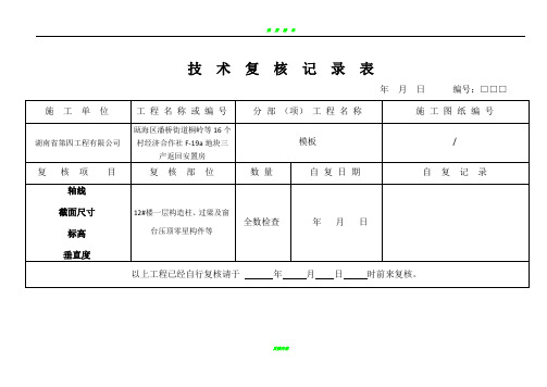 技术复核记录表(模板)3