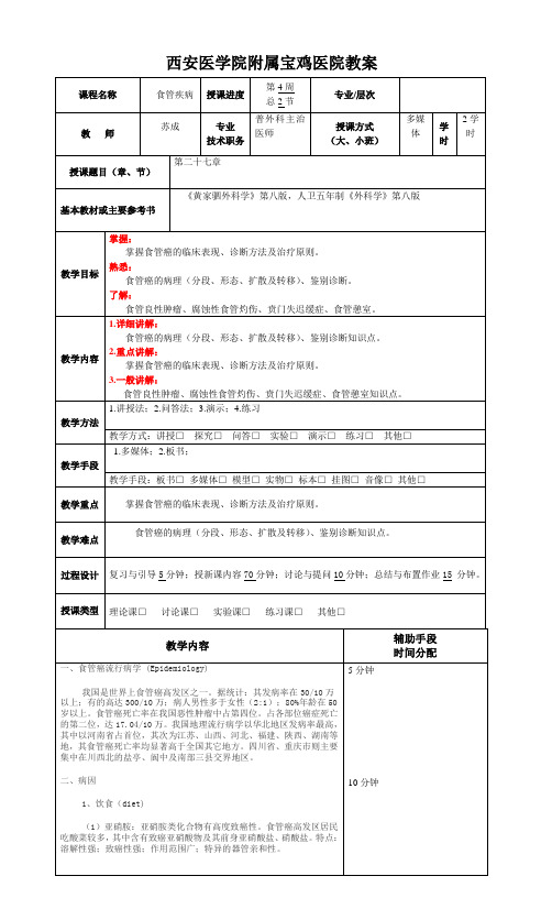 食管疾病教案