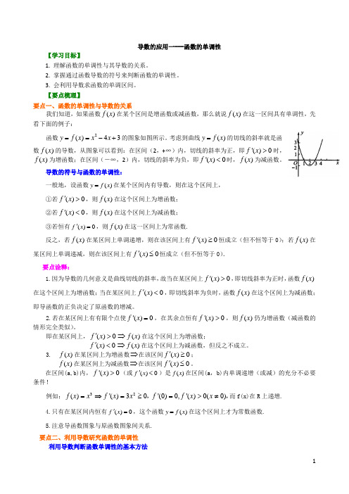 59知识讲解_导数的应用--单调性_提高