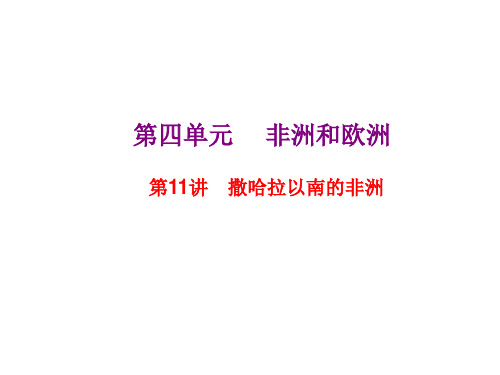 2021年高考地理人教版区域地理复习课件：第11讲 撒哈拉以南的非洲