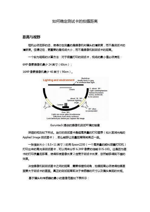 图像测试卡距离