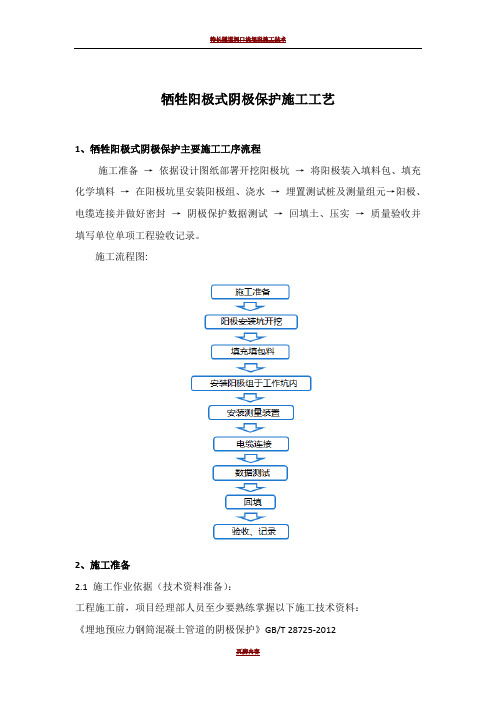 牺牲阳极式阴极保护施工工艺