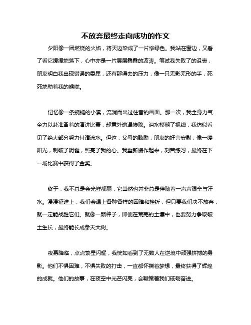 不放弃最终走向成功的作文