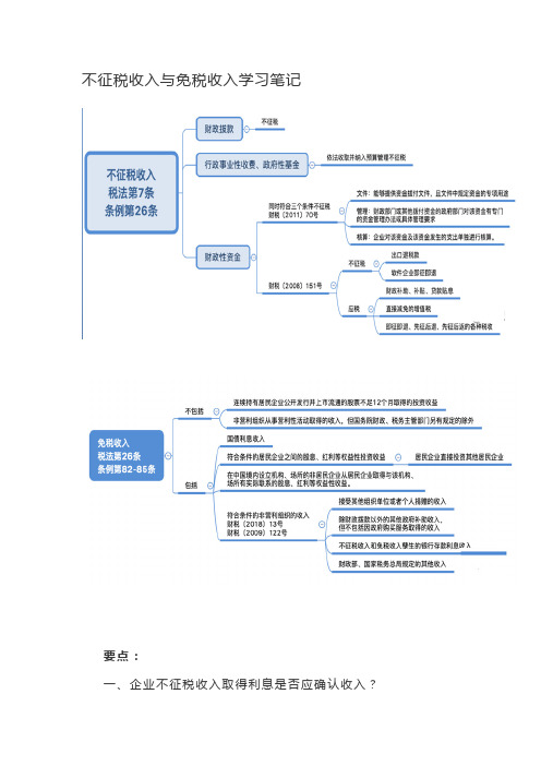 不征税收入与免税收入学习笔记